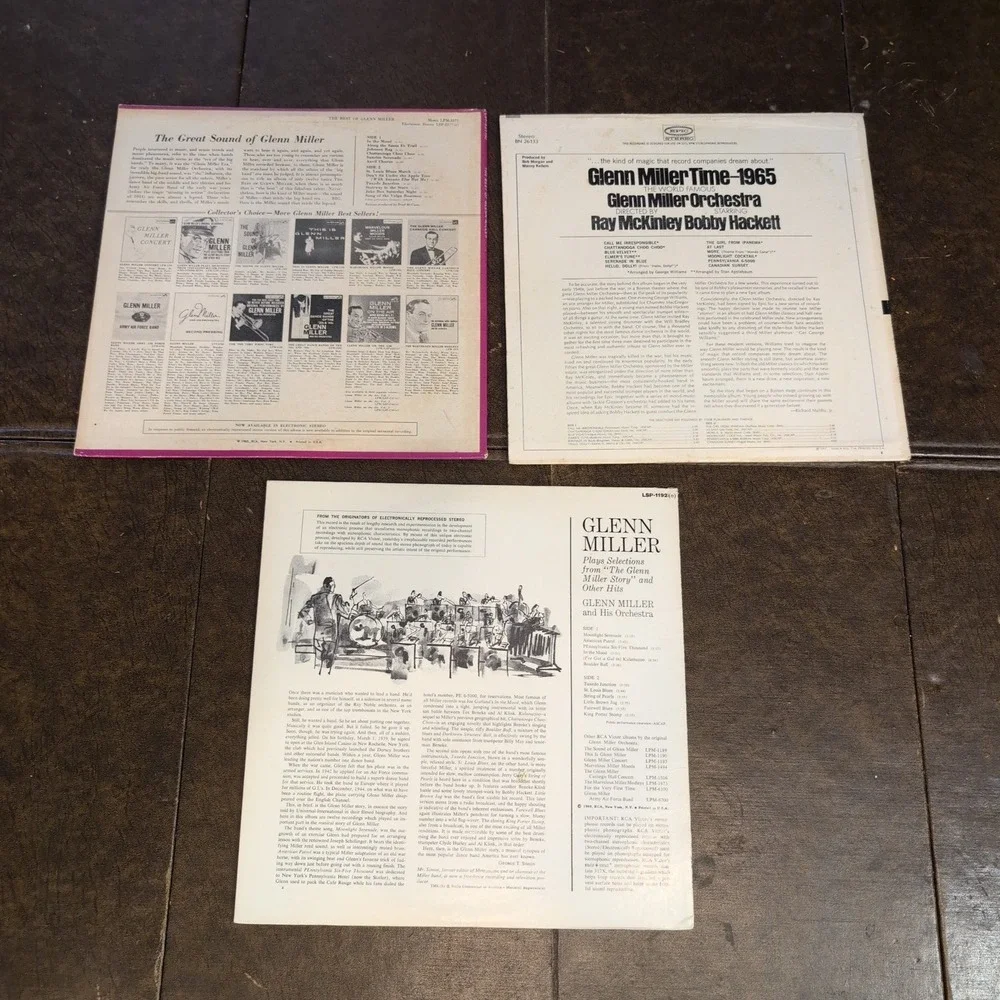 Glenn Miller Vinyl Record Lot 3 LP The Best Of Original Recordings‎ 1965 Jazz - Picture 2 of 2